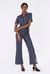 Womens Zip Through Wide Leg Jumpsuit
