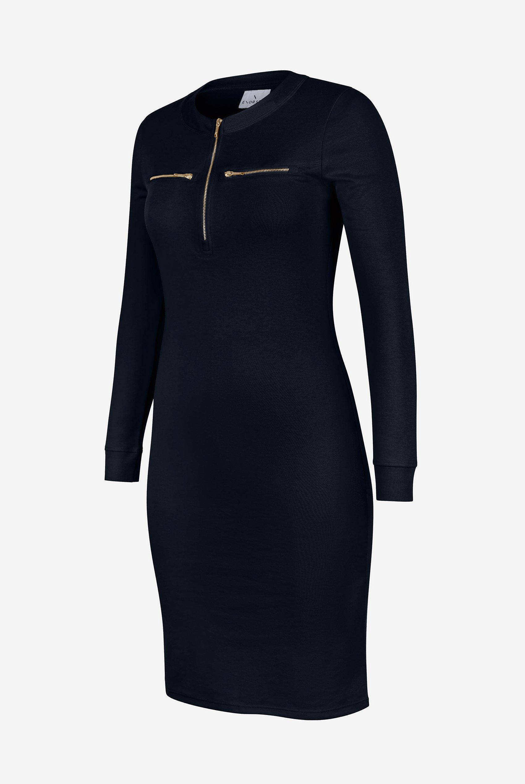 Women's Half Zip Mini Jersey Dress