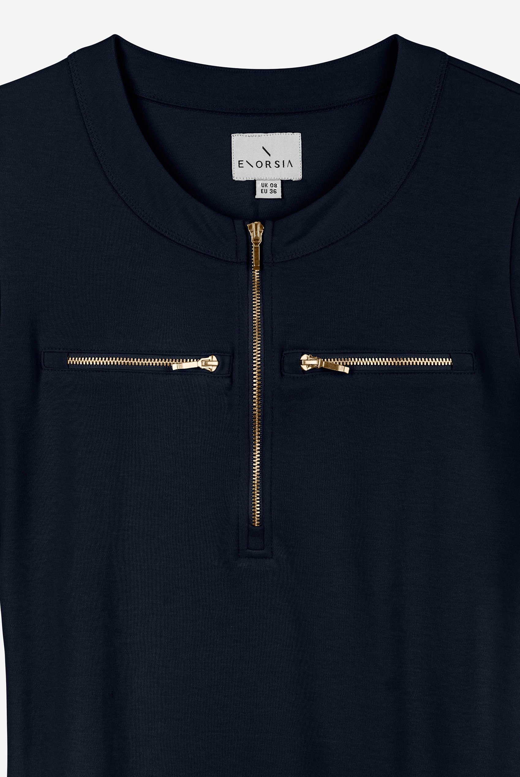 Women's Half Zip Mini Jersey Dress