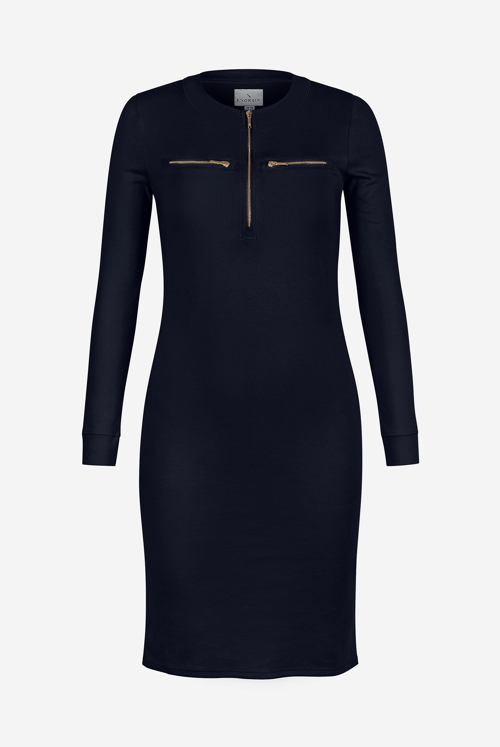 Women's Half Zip Mini Jersey Dress