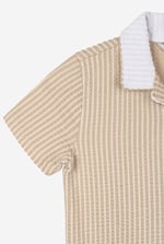 Boys Striped Jersey Seersucker Shirt (6yrs-11yrs)