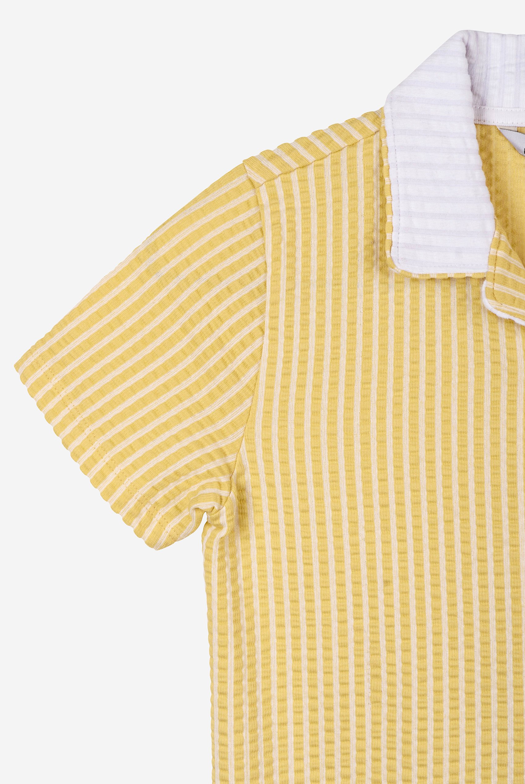 Boys Striped Jersey Seersucker Shirt (6yrs-11yrs)