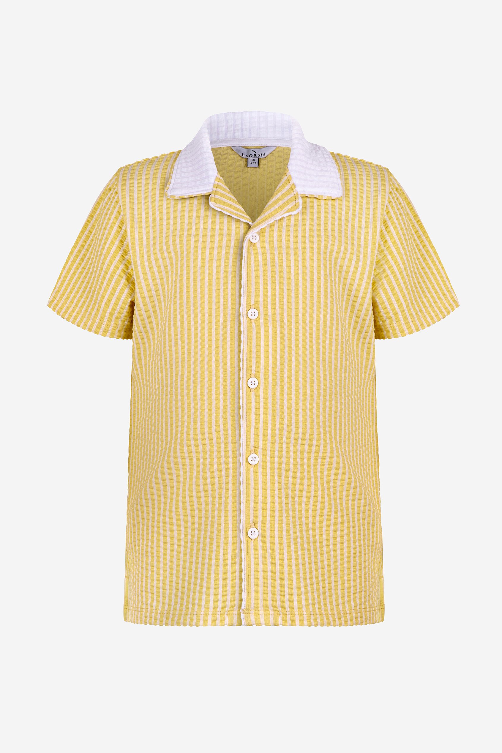 Boys Striped Jersey Seersucker Shirt (6yrs-11yrs)
