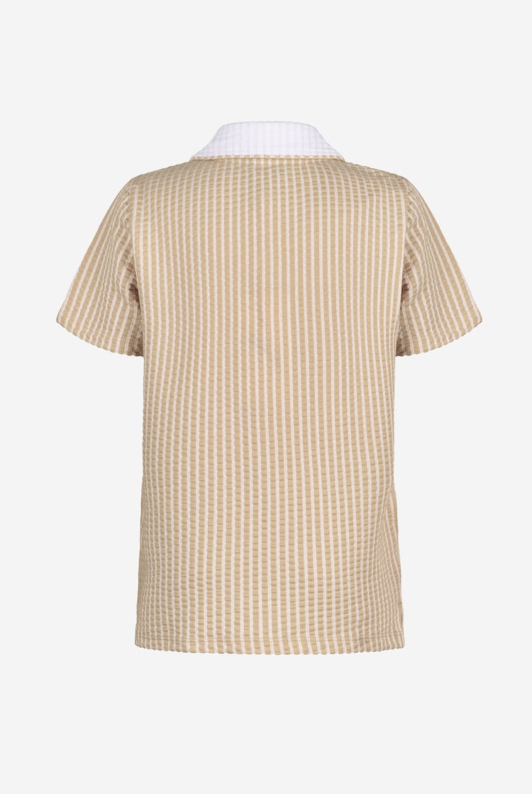 Boys Striped Jersey Seersucker Shirt (6yrs-11yrs)
