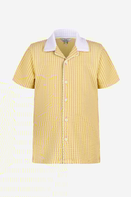 Boys Striped Jersey Seersucker Shirt (6yrs-11yrs)