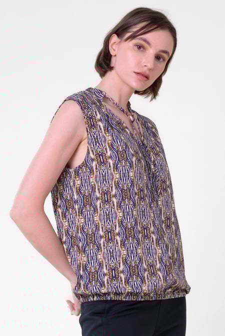 Womens Grey Tie Neck Tops