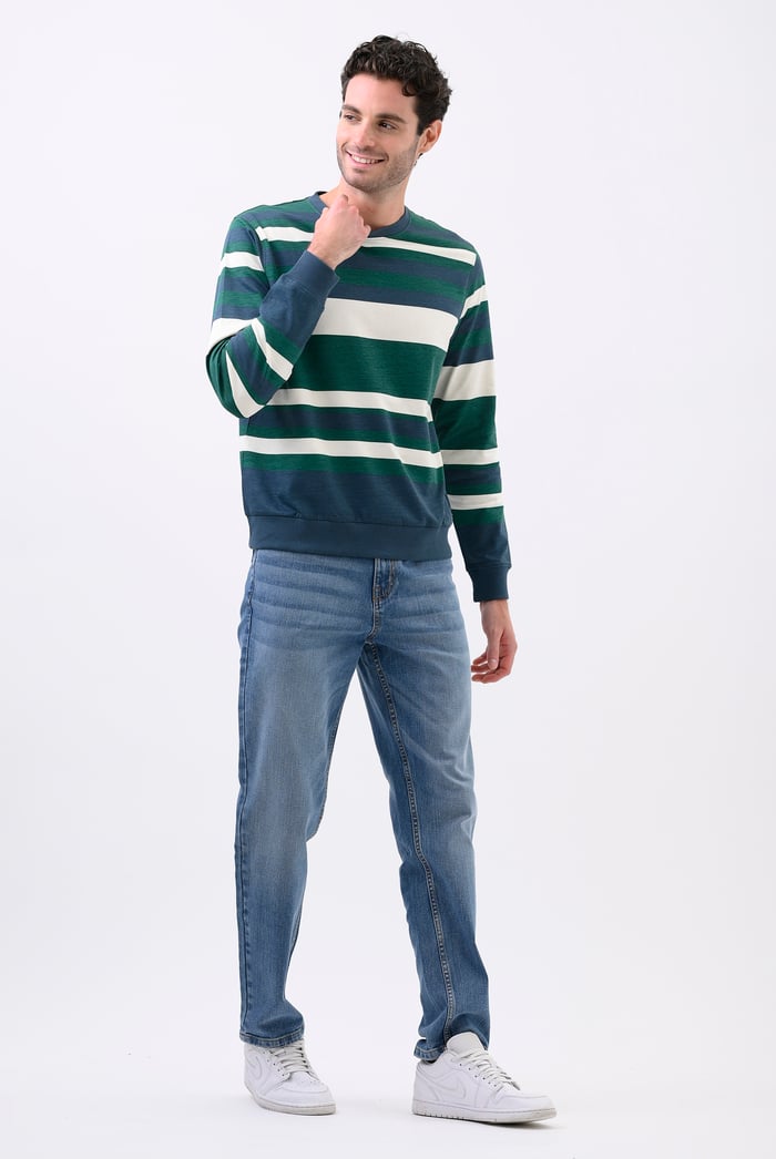 Mens Classic Print Stripe Sweatshirt