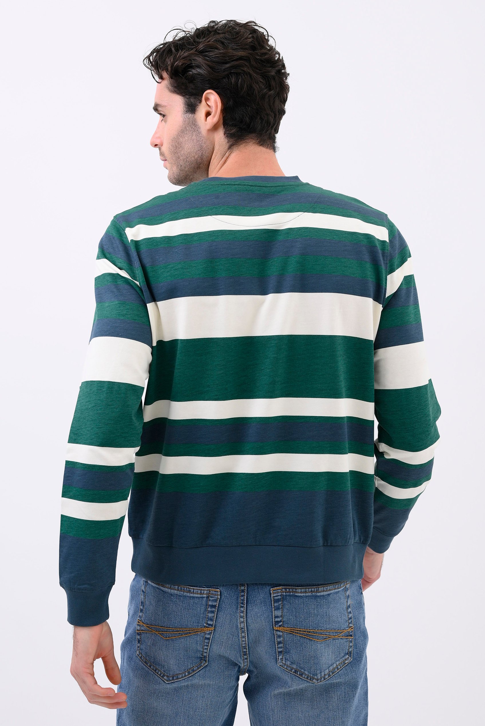 Mens Classic Print Stripe Sweatshirt