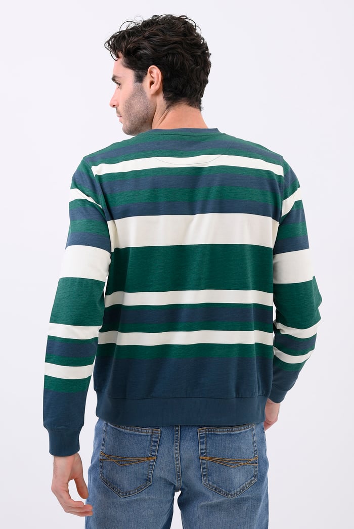 Mens Classic Print Stripe Sweatshirt