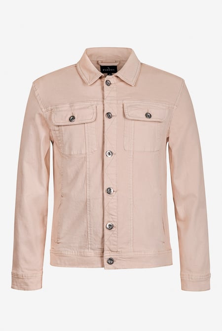 Mens Cream Regular Fit Over Dye Denim Jacket