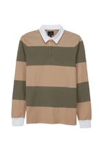 Colour Block Woven Collar L/S Polo Shirt