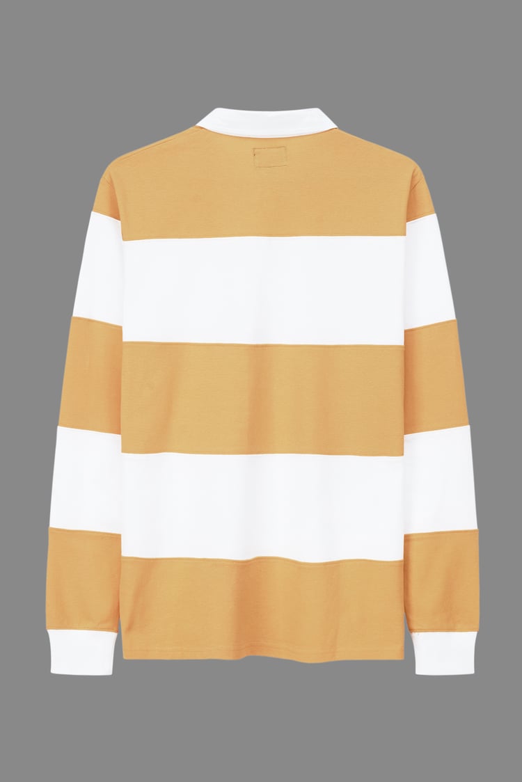 Colour Block Woven Collar L/S Polo Shirt