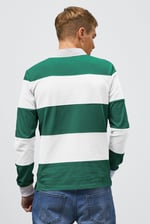 Colour Block Woven Collar L/S Polo Shirt