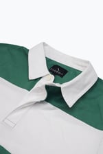 Colour Block Woven Collar L/S Polo Shirt
