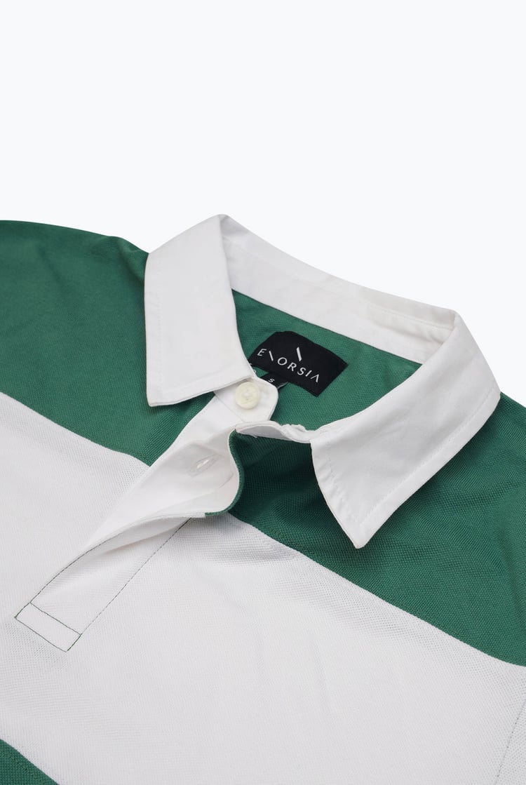 Colour Block Woven Collar L/S Polo Shirt
