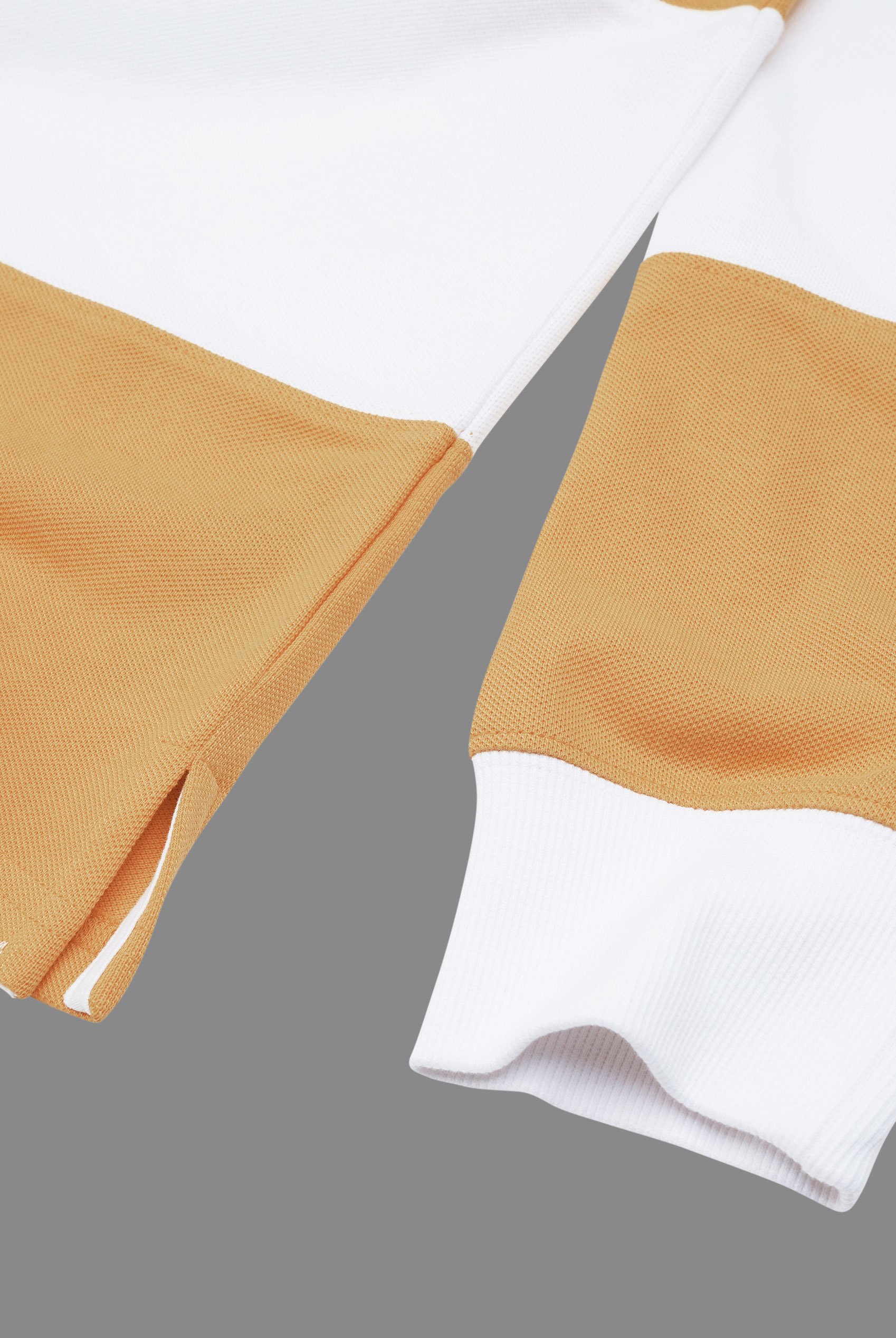 Colour Block Woven Collar L/S Polo Shirt