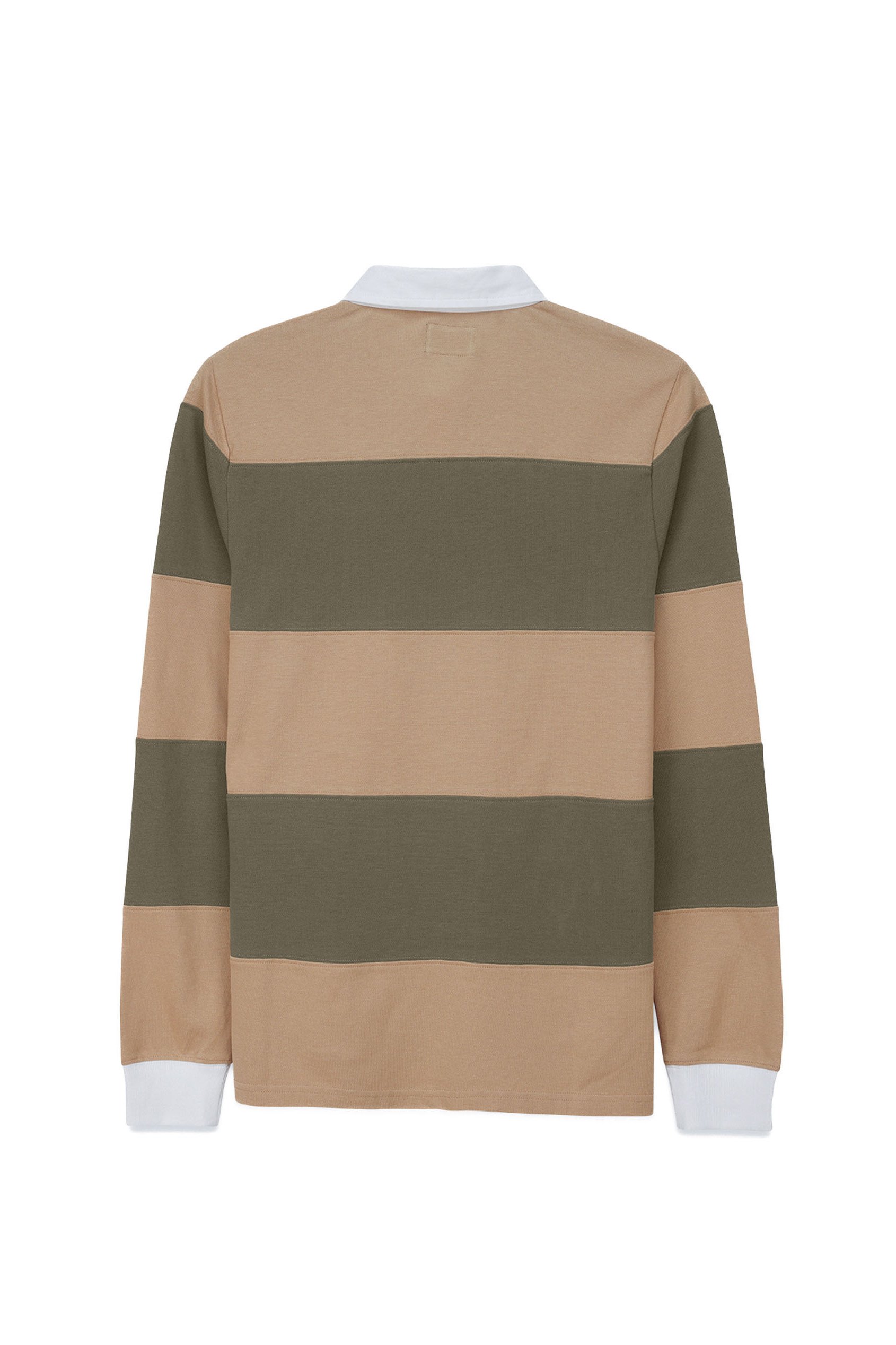 Colour Block Woven Collar L/S Polo Shirt