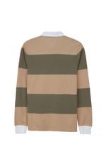 Colour Block Woven Collar L/S Polo Shirt