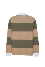 Colour Block Woven Collar L/S Polo Shirt