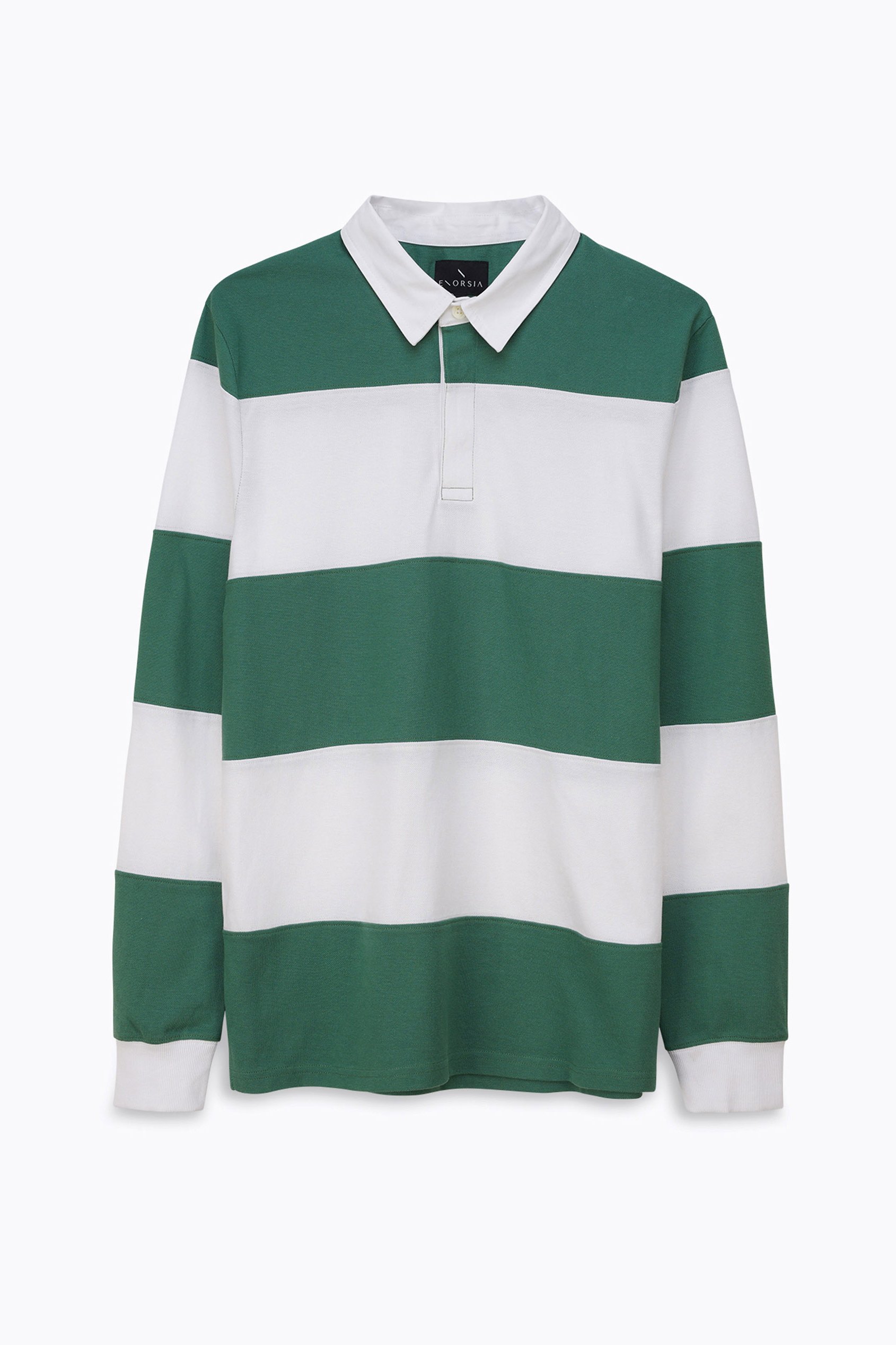 Colour Block Woven Collar L/S Polo Shirt
