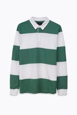 Colour Block Woven Collar L/S Polo Shirt
