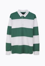 Colour Block Woven Collar L/S Polo Shirt