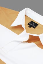 Colour Block Woven Collar L/S Polo Shirt