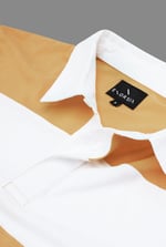 Colour Block Woven Collar L/S Polo Shirt