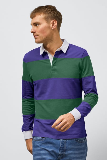 Yellow Colour Block Woven Collar L/S Polo Shirt