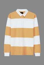 Colour Block Woven Collar L/S Polo Shirt