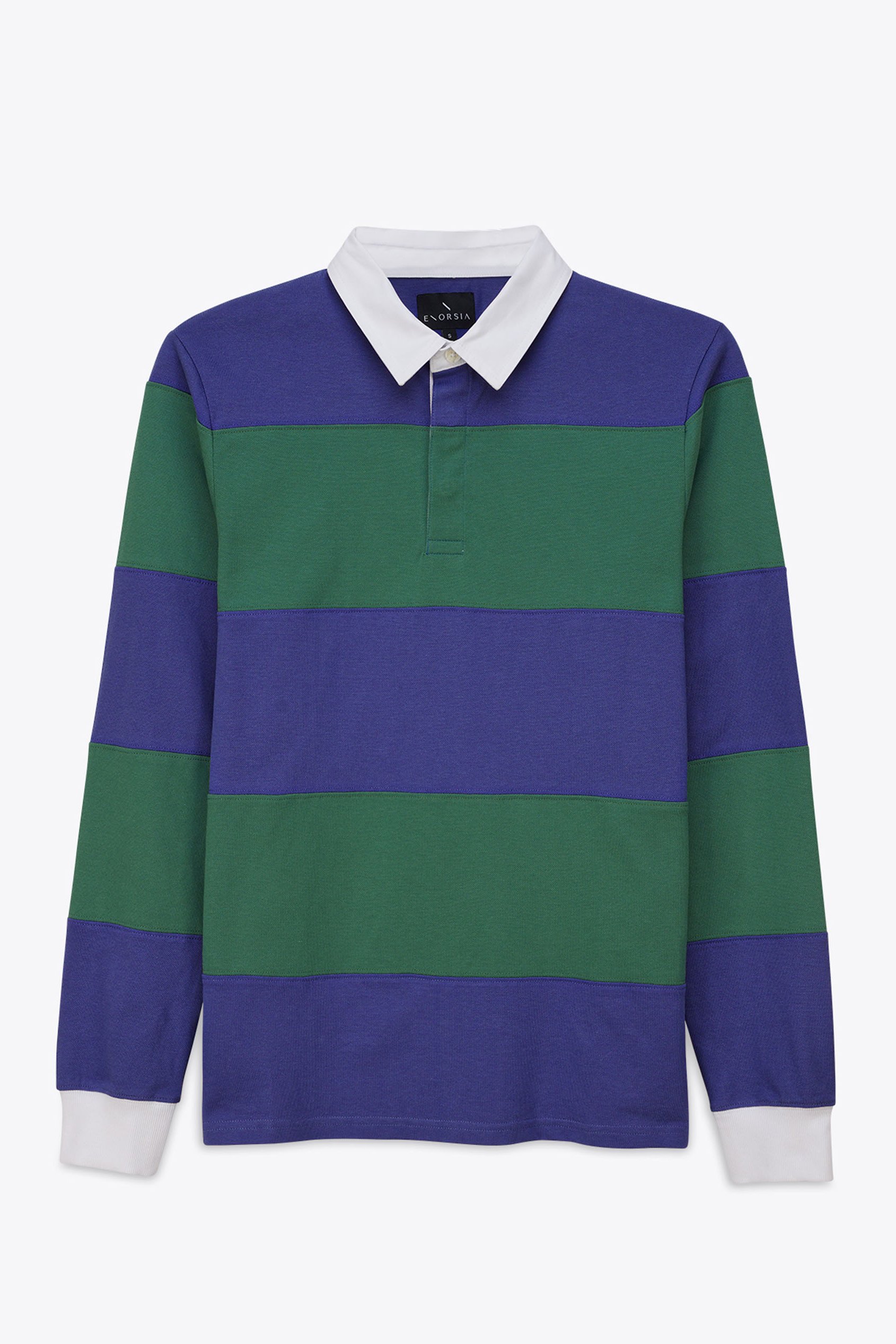 Colour Block Woven Collar L/S Polo Shirt