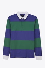 Colour Block Woven Collar L/S Polo Shirt