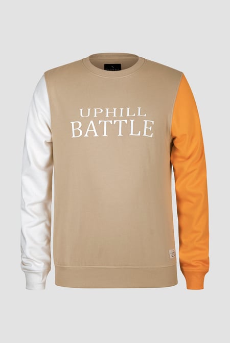 Men’s White Colour Block Sweatshirt