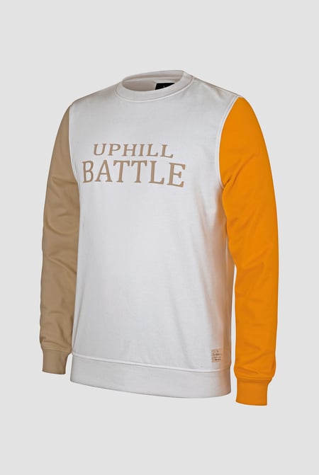 Men’s White Colour Block Sweatshirt