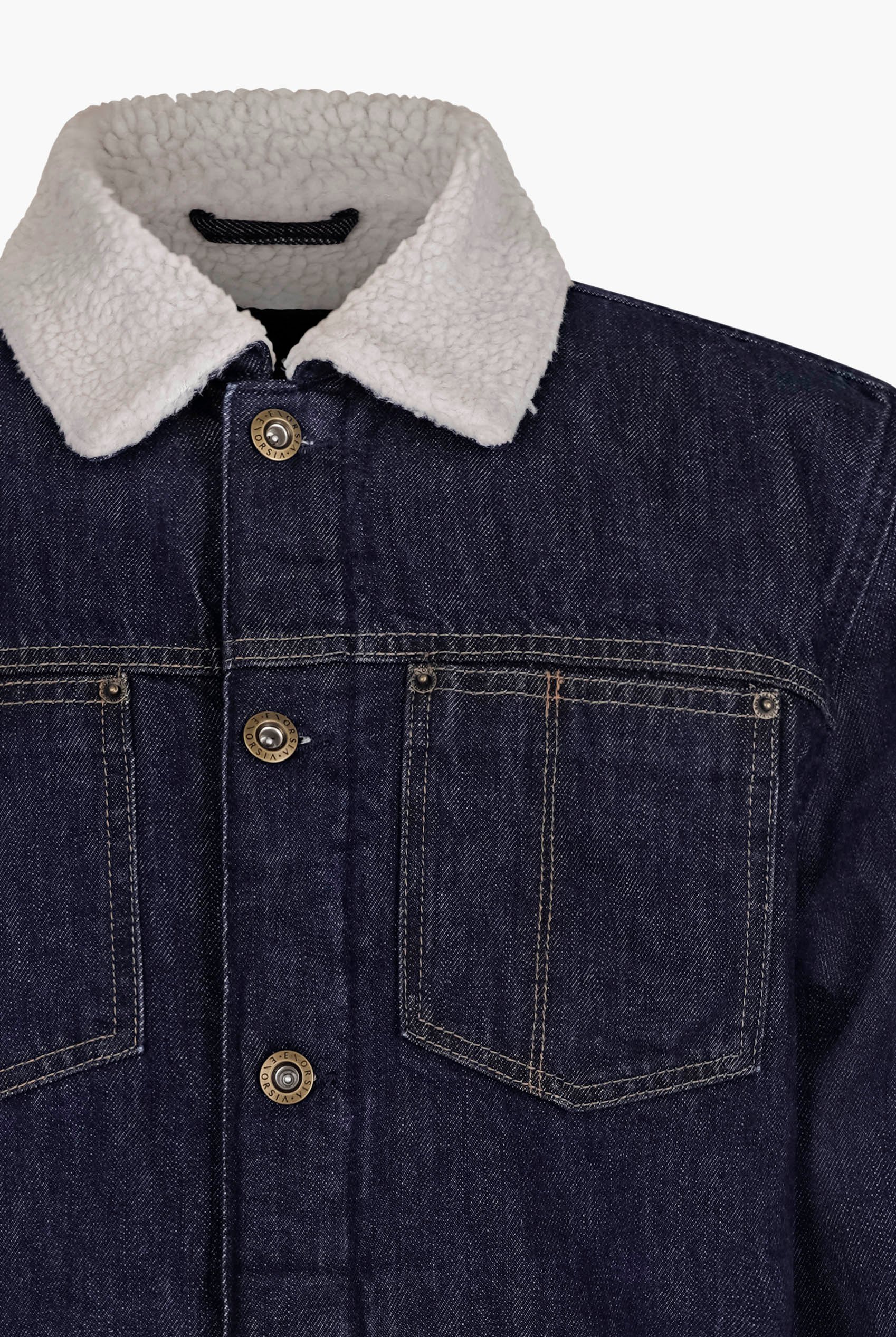Men's Borg Collar Denim Jacket