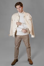 Men's Ecru White Denim Jacket