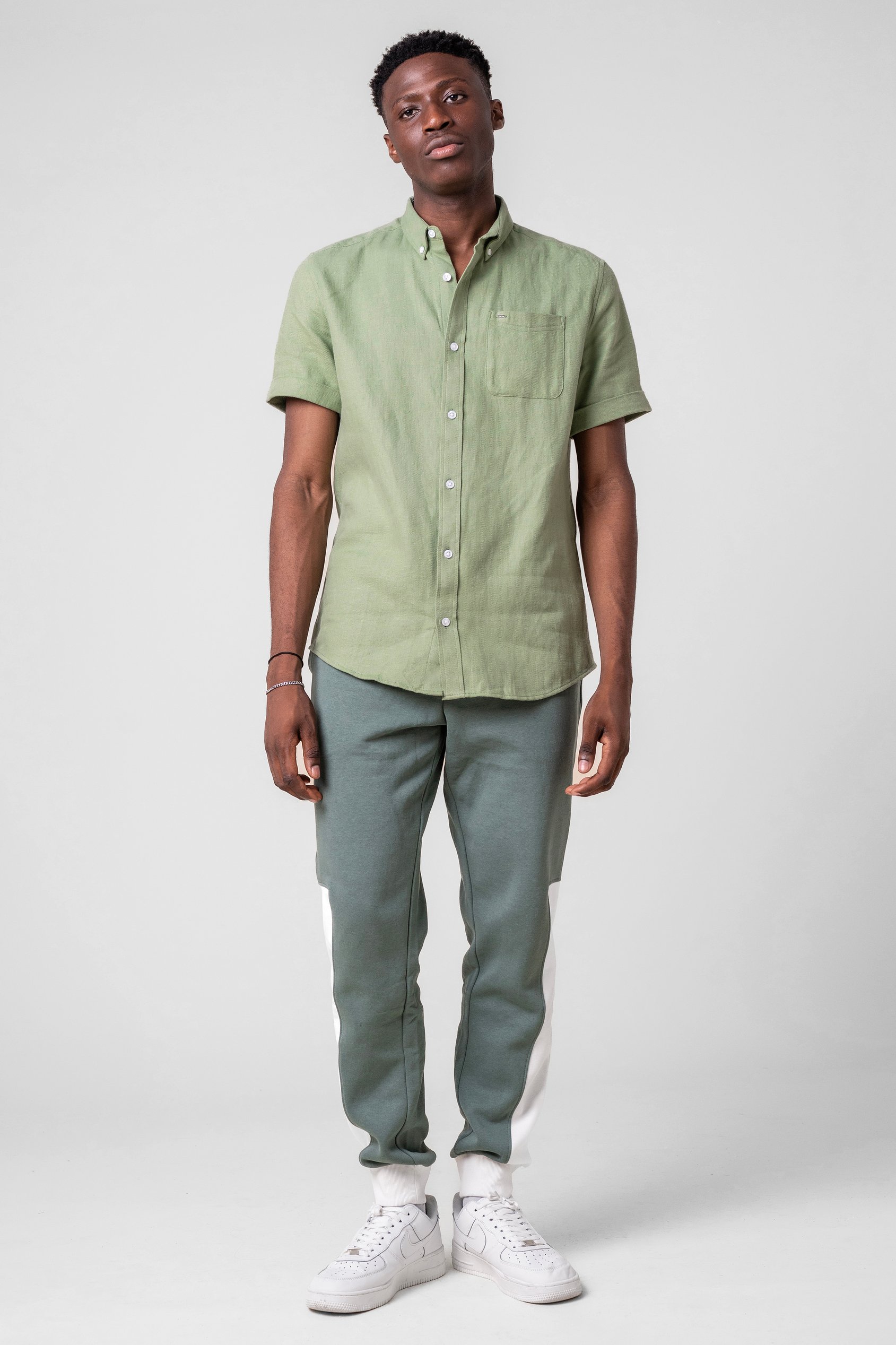 Mens Cotton Linen Roll-Up Sleeve Shirt Mens Cotton Linen Roll-Up Sleeve Shirt