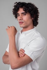 Mens Cotton Linen Roll-Up Sleeve Shirt