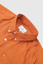 Mens Cotton Linen Roll-Up Sleeve Shirt