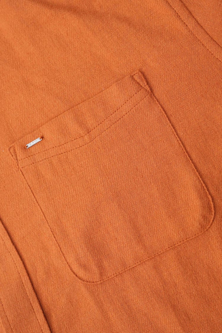 Mens Cotton Linen Roll-Up Sleeve Shirt