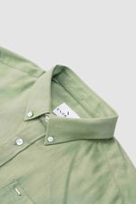 Mens Cotton Linen Roll-Up Sleeve Shirt