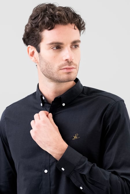 Black Enorsia Signature Slim Fit Oxford Shirt