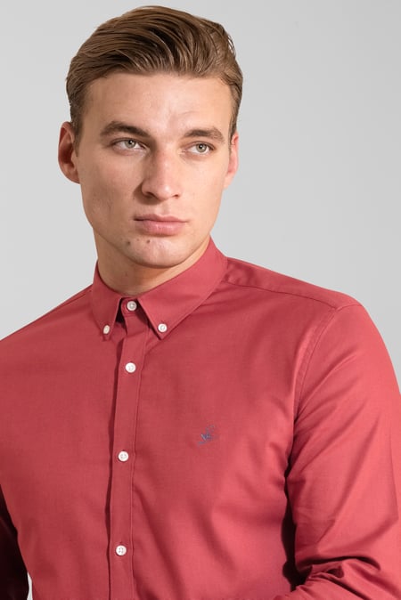Red Enorsia Signature Slim Fit Oxford Shirt