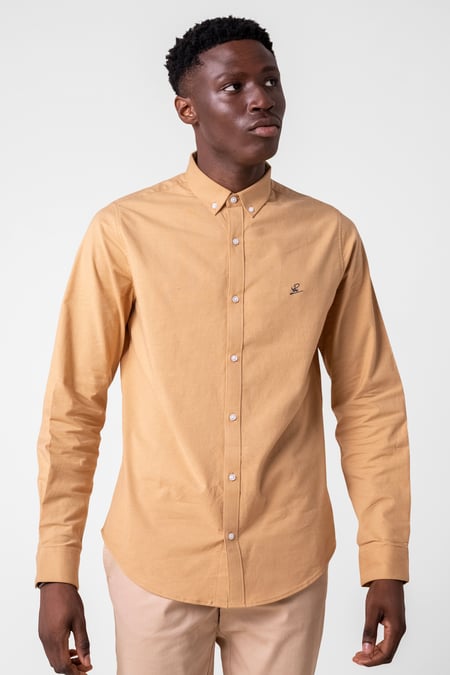 Mens Pink Long Sleeve Casual Shirt