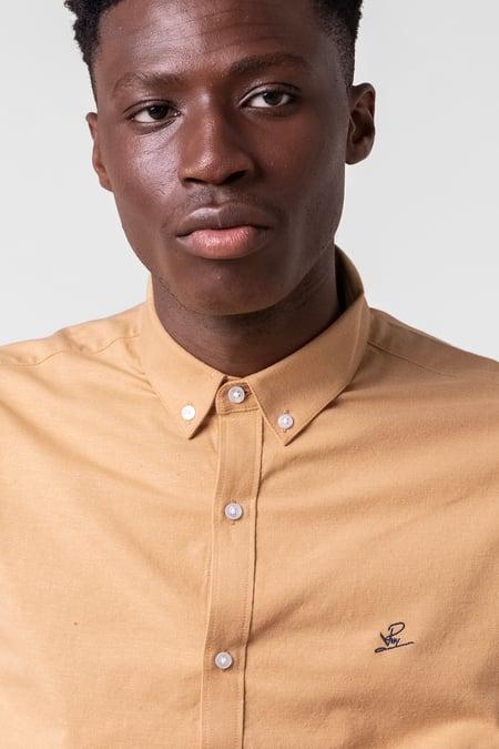 Mens Yellow Long Sleeve Casual Shirt