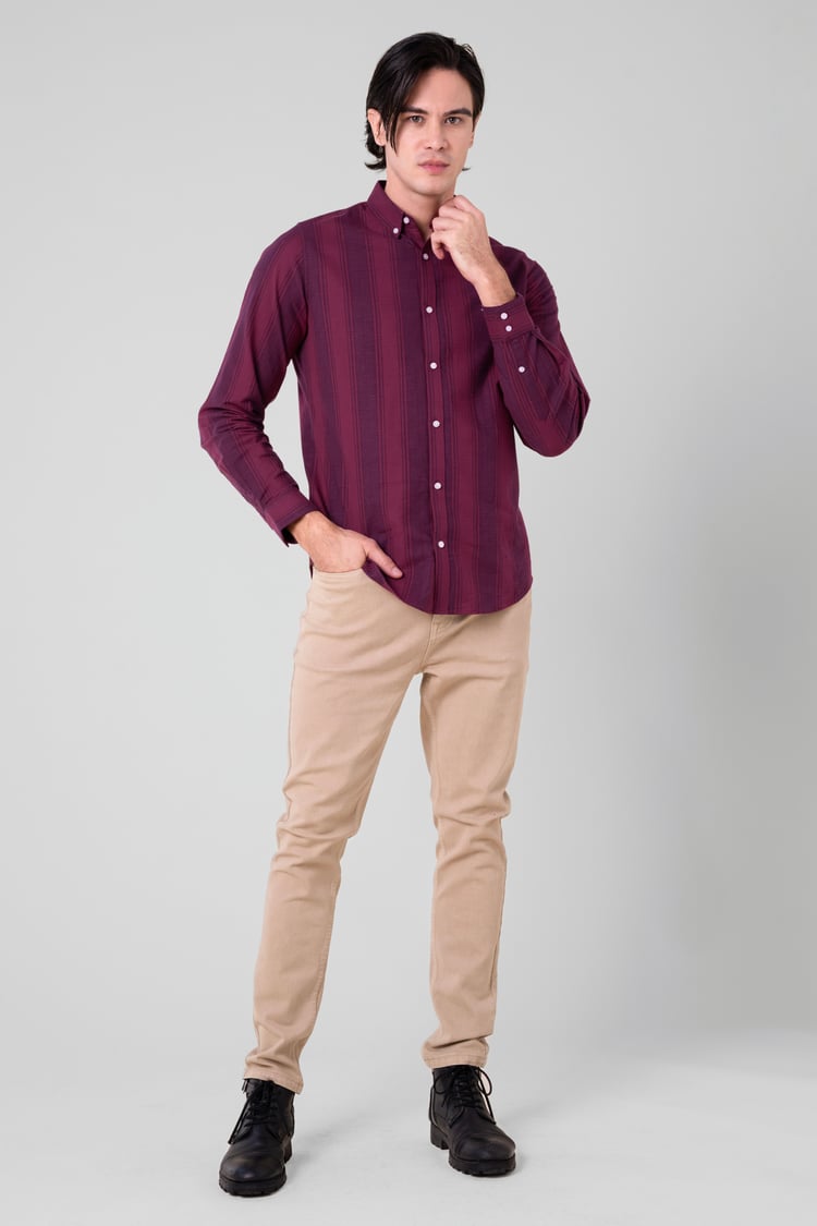 Mens Stripe Long Sleeve Shirt