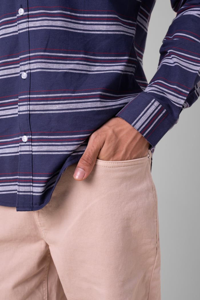 Mens Stripe Long Sleeve Shirt