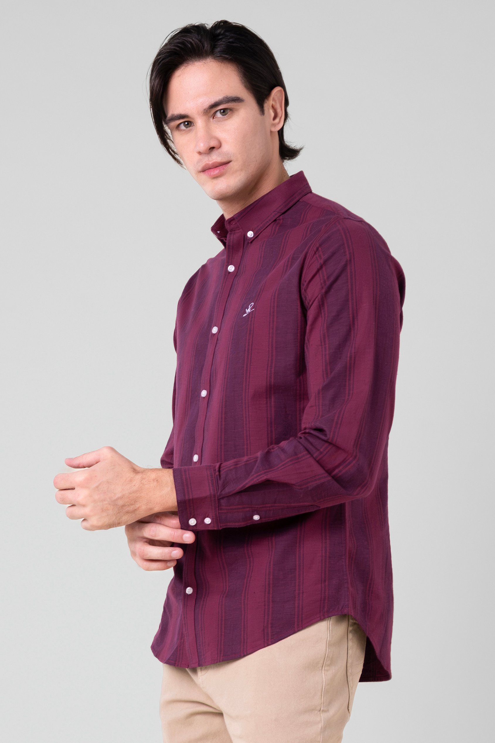 Mens Stripe Long Sleeve Shirt
