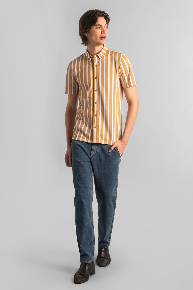 Short Sleeve Stripe Jersey Shirt