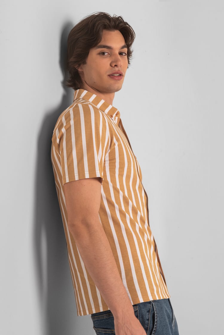 Short Sleeve Stripe Jersey Shirt